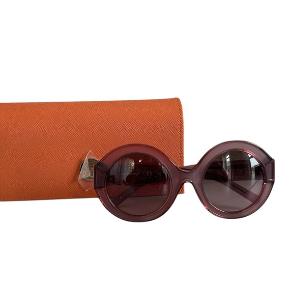Tory Burch Eleanor Oval  Sunglasses with Orange Case - Picture 1 of 13